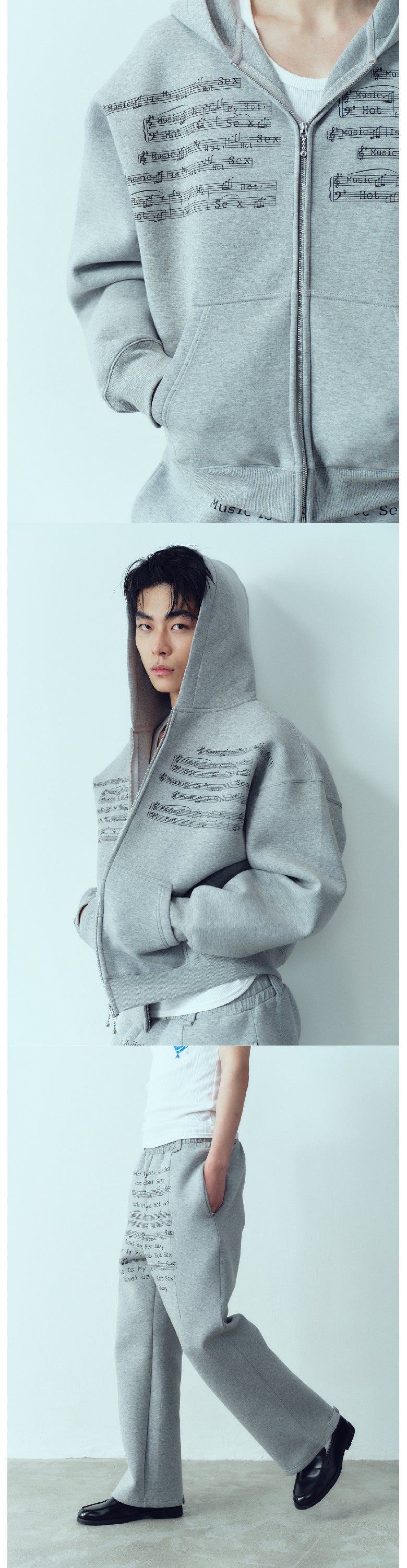 I like music printed hoodie, hoodie and pants.