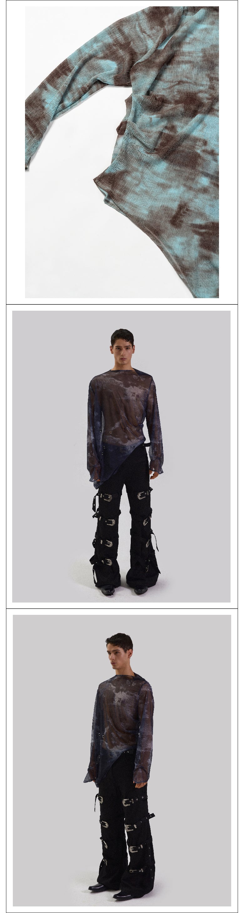 Long sleeved sheer sexy see through top