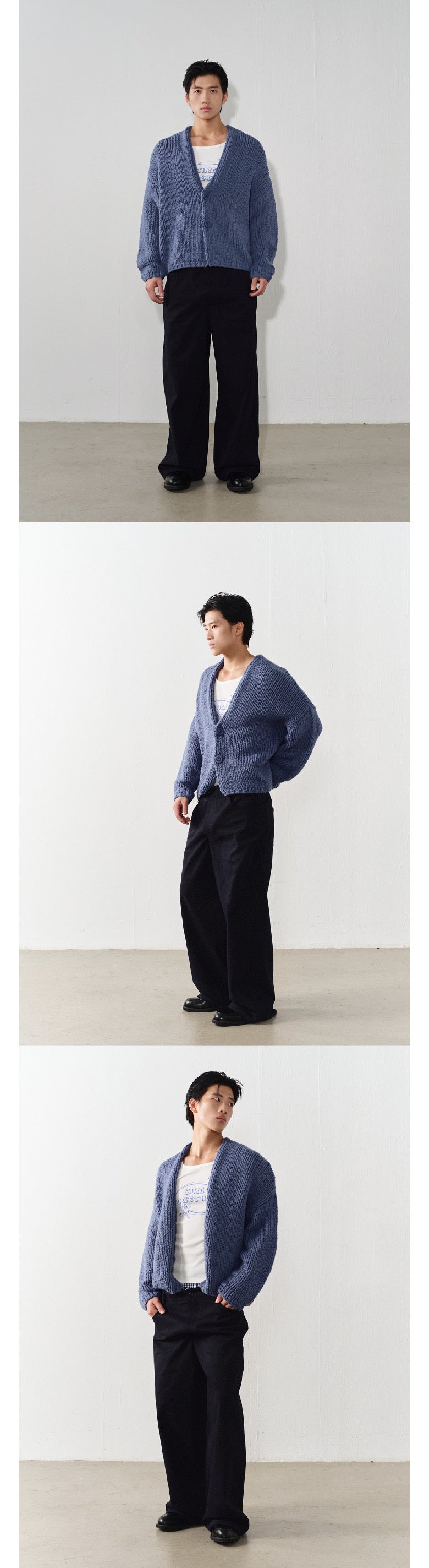 Chunky knit oversized button sweater