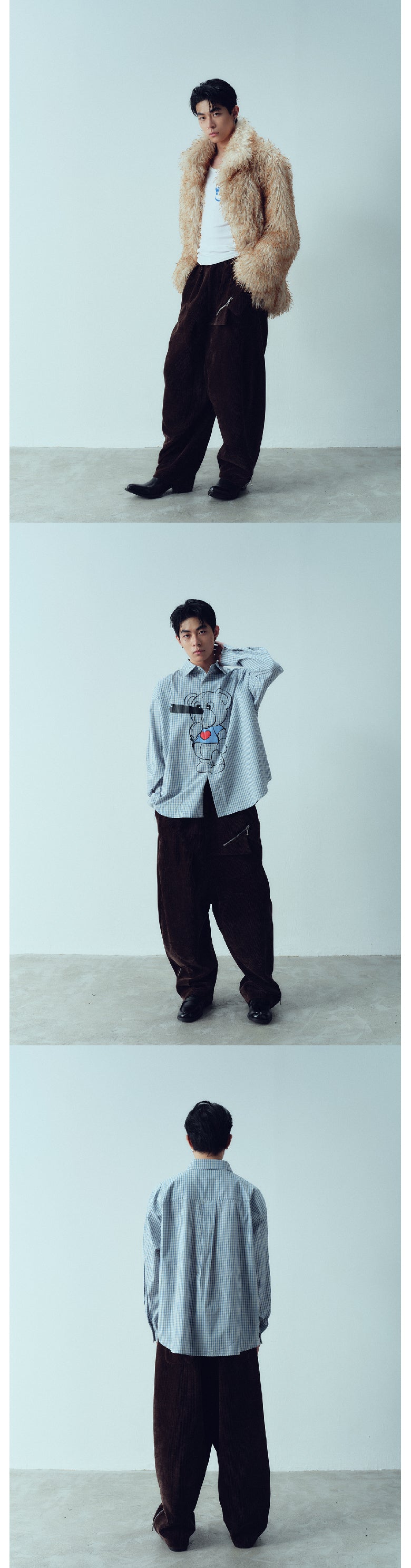 Corduroy wide leg wide crotch lantern pants