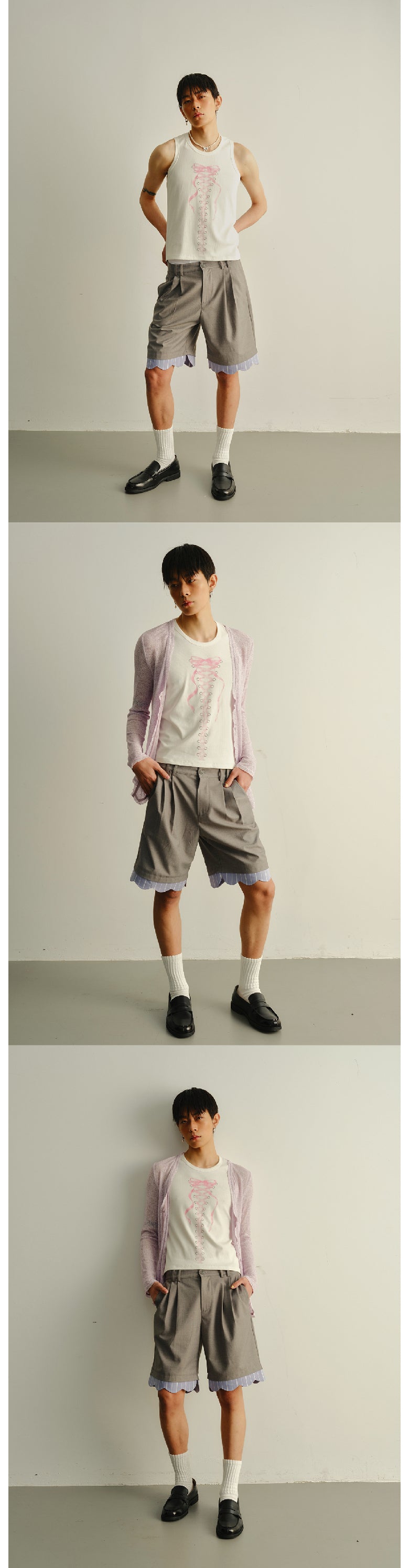 Bow tie strap printed vest