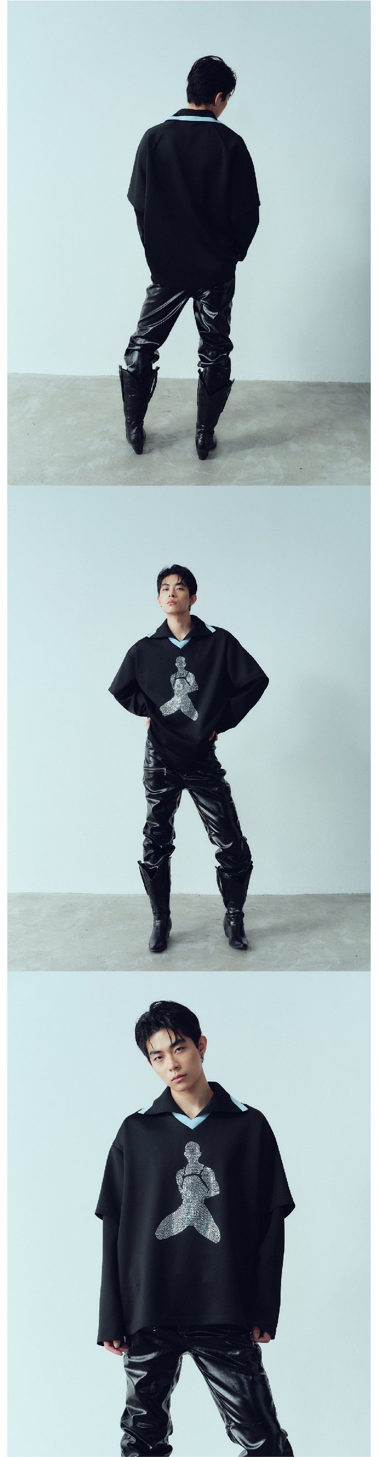 Flash diamond double-layer silhouette jersey