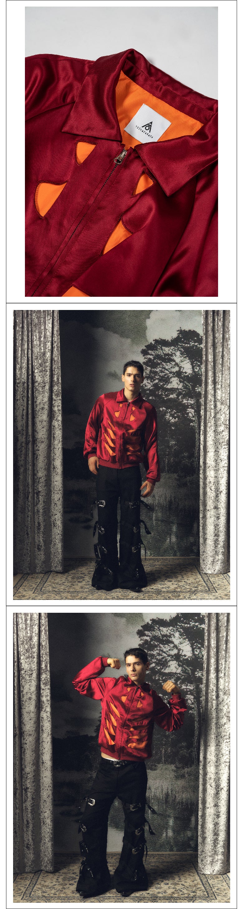 Skeleton hollowed out air force jacket