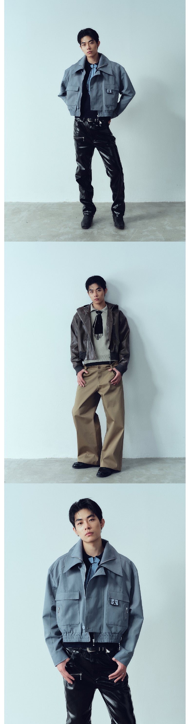 Tie Hook Flower Two tone Sweater