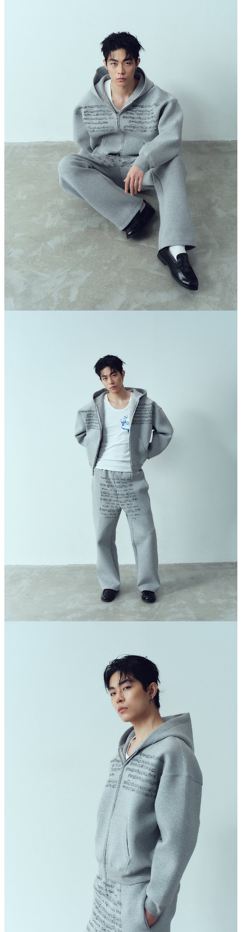I like music printed hoodie, hoodie and pants.