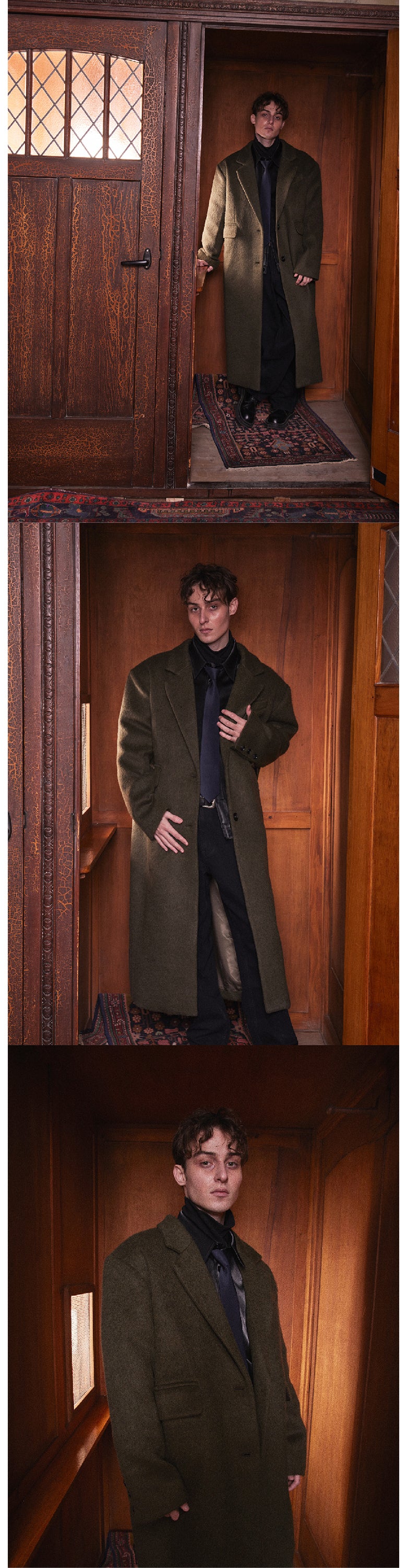 Wool wool oversized long jacket