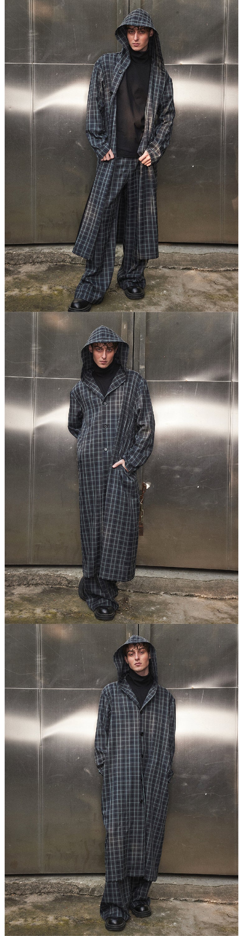 Deep green checkered long shirt