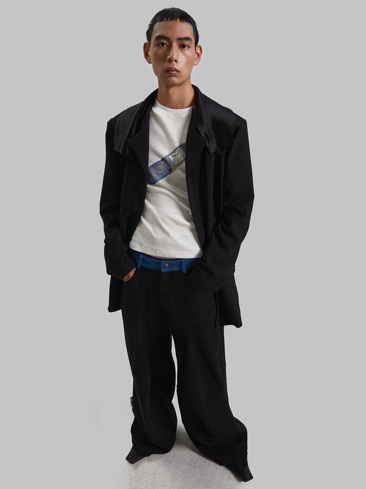 Y2k mobile phone printed tight fitting T-shirt