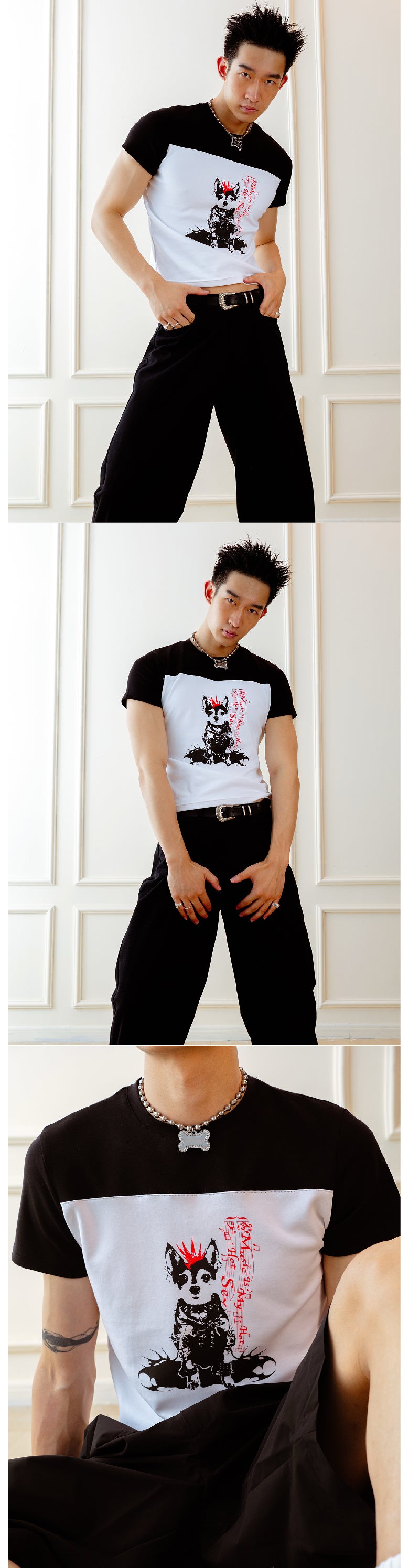 Punk Dog Printed T-shirt