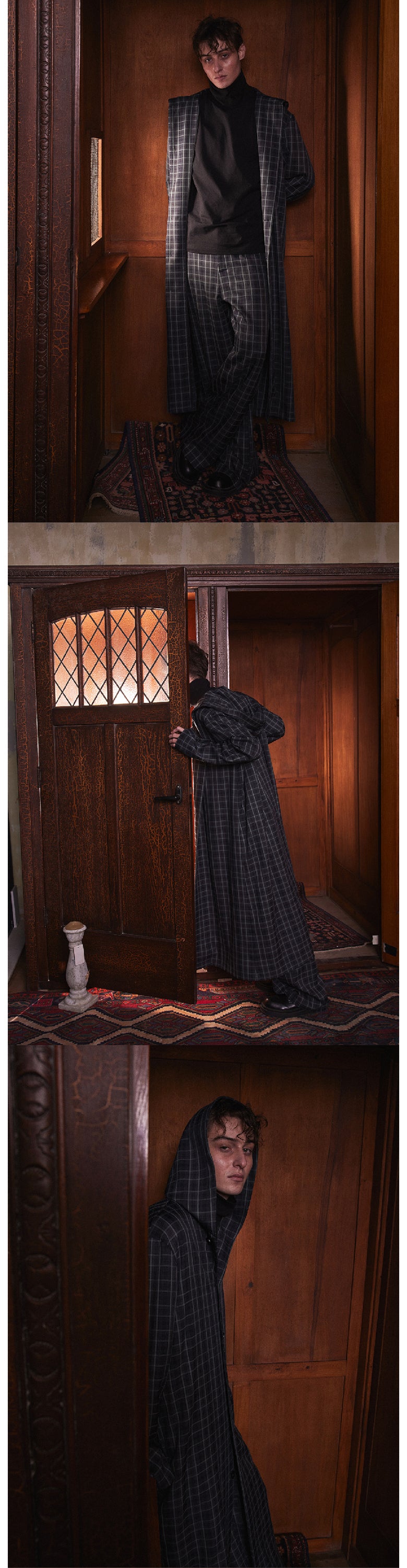 Deep green checkered long shirt