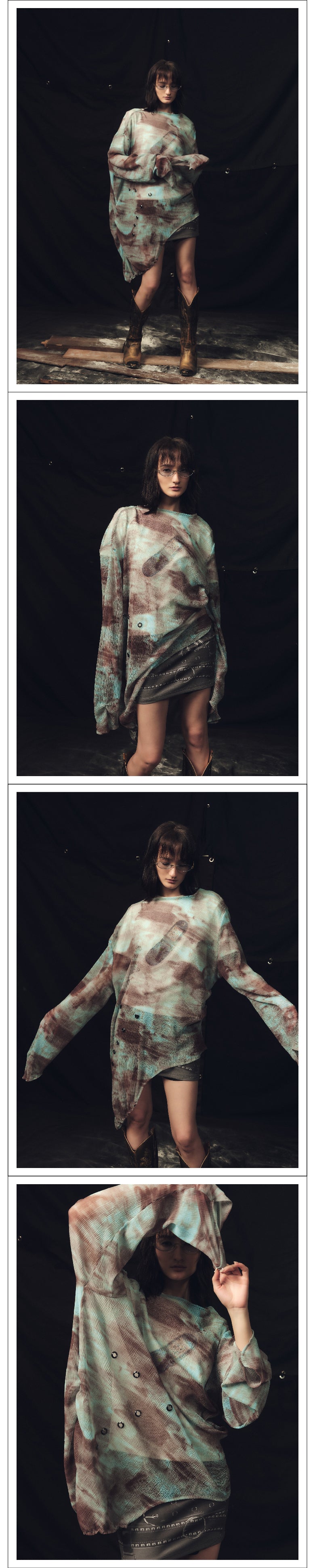 Long sleeved sheer sexy see through top