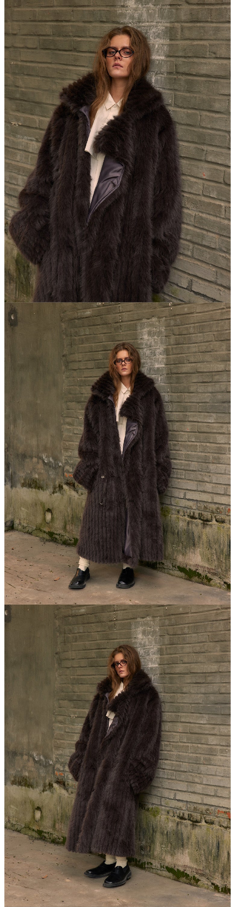 Deep brown long eco-friendly coat