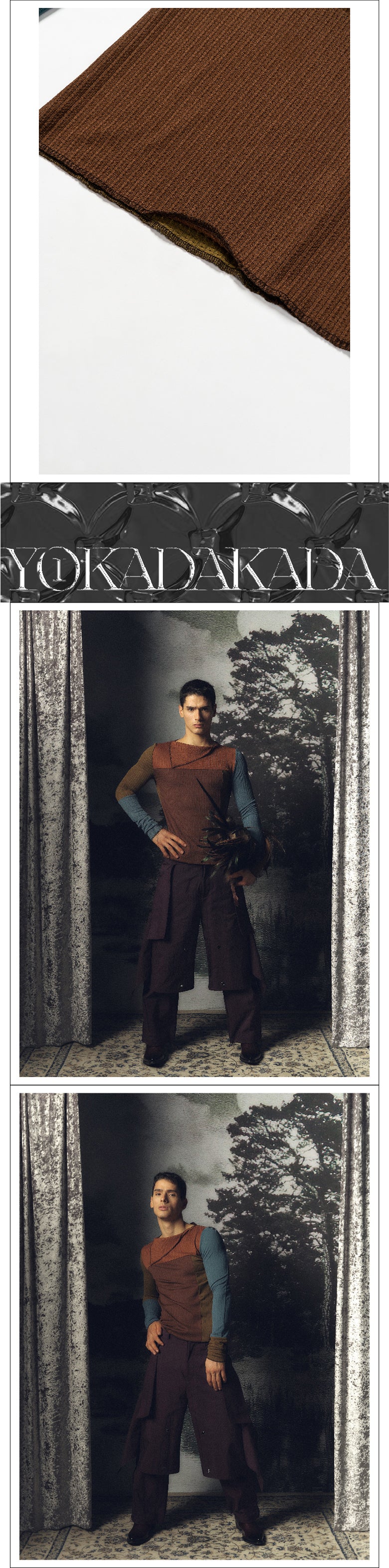 Splicing retro triangle neck tight top