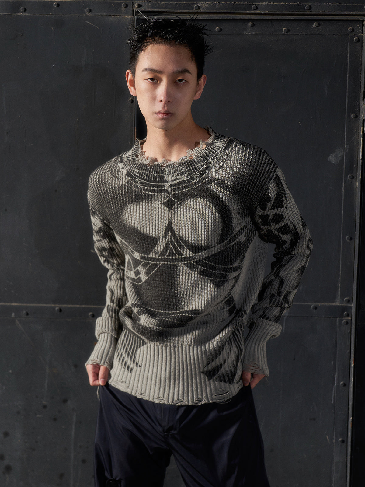 Armor printed pullover sweater