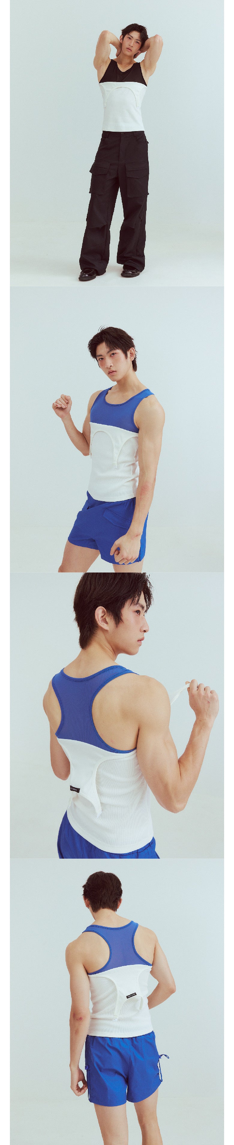 Strap double-layer double-color vest