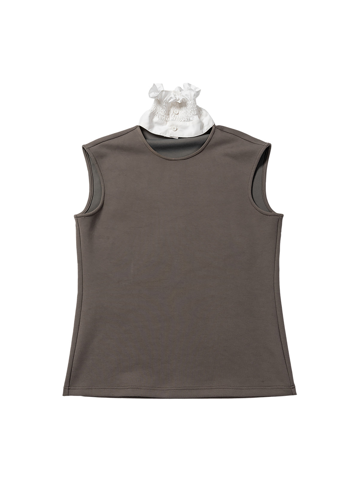 Palace White Shirt Collar Sleeveless T-shirt