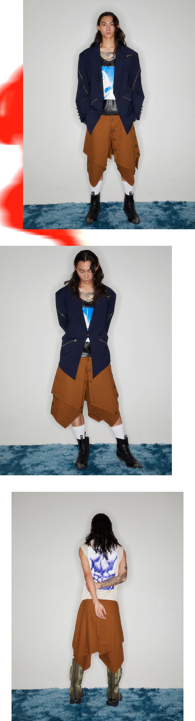 Multi layer button ronin pants