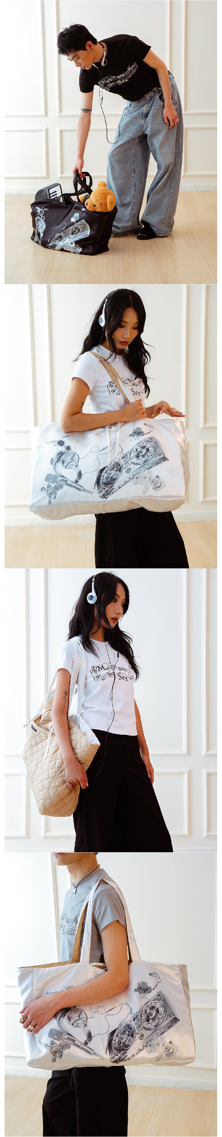 Axis black and white  bag