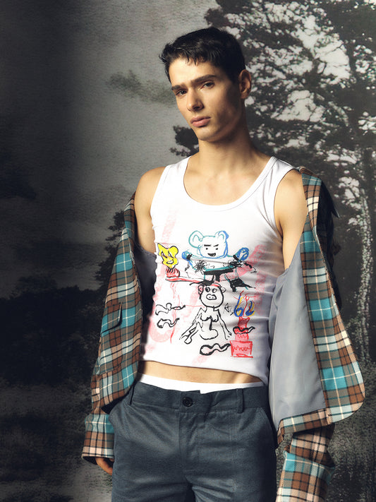 Small Animal Graffiti Short Stroke Tank Top