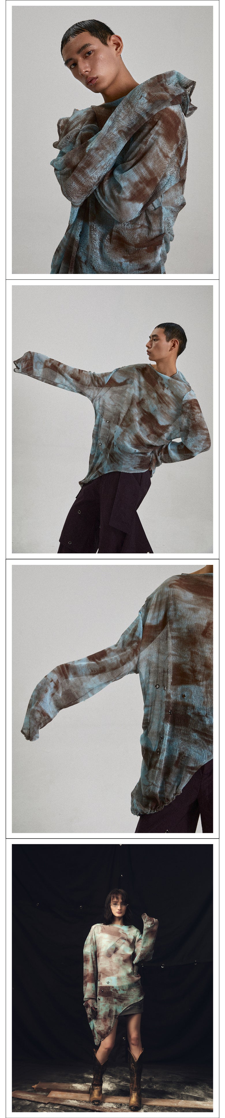 Long sleeved sheer sexy see through top