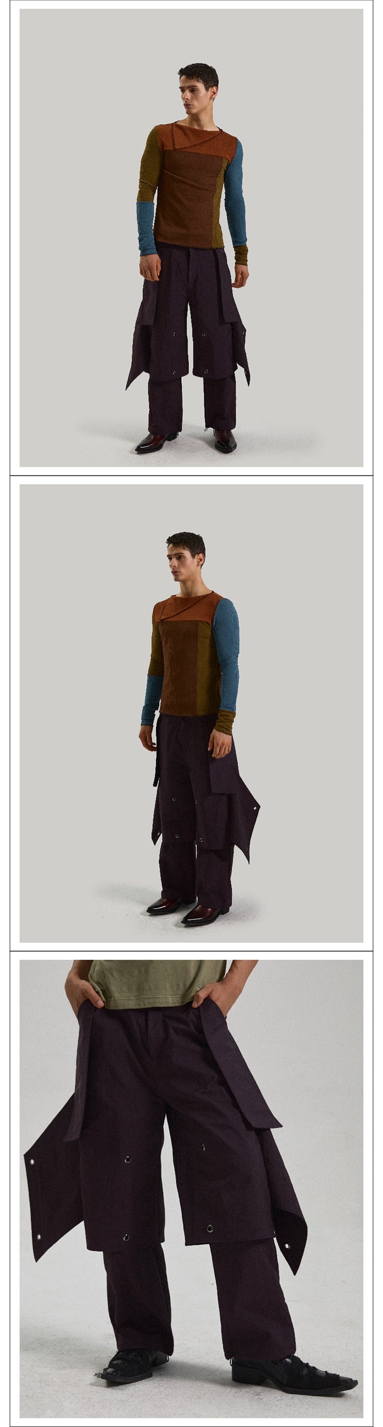 Deep purple functional alien eye pants