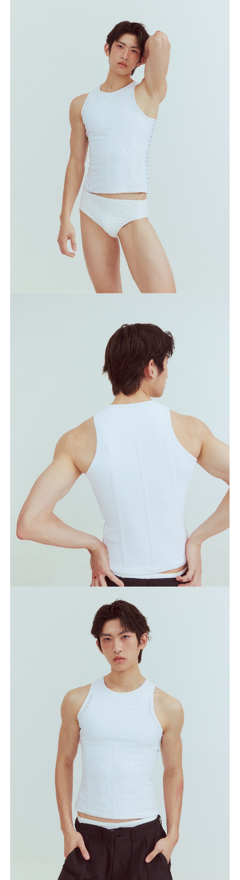 Fishbone-supported fitted vest