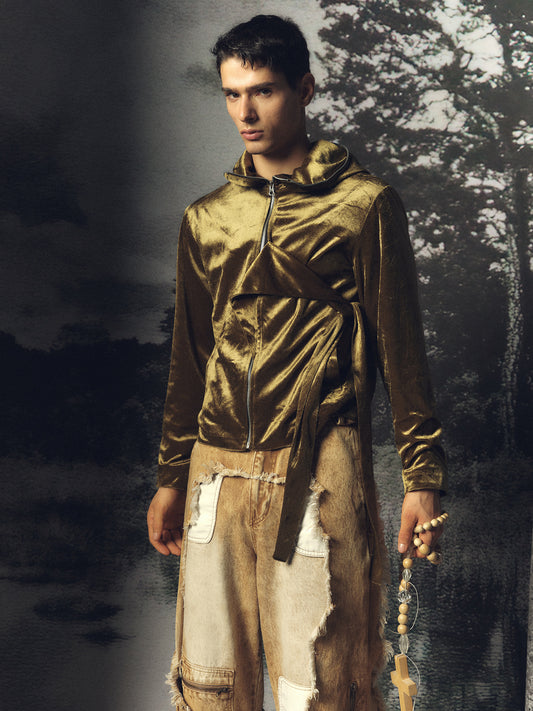 Golden strap angel hoodie