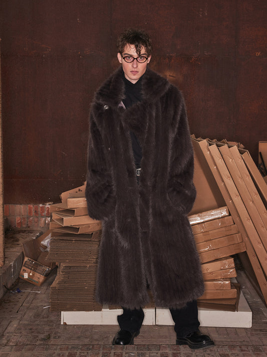 Deep brown long eco-friendly coat