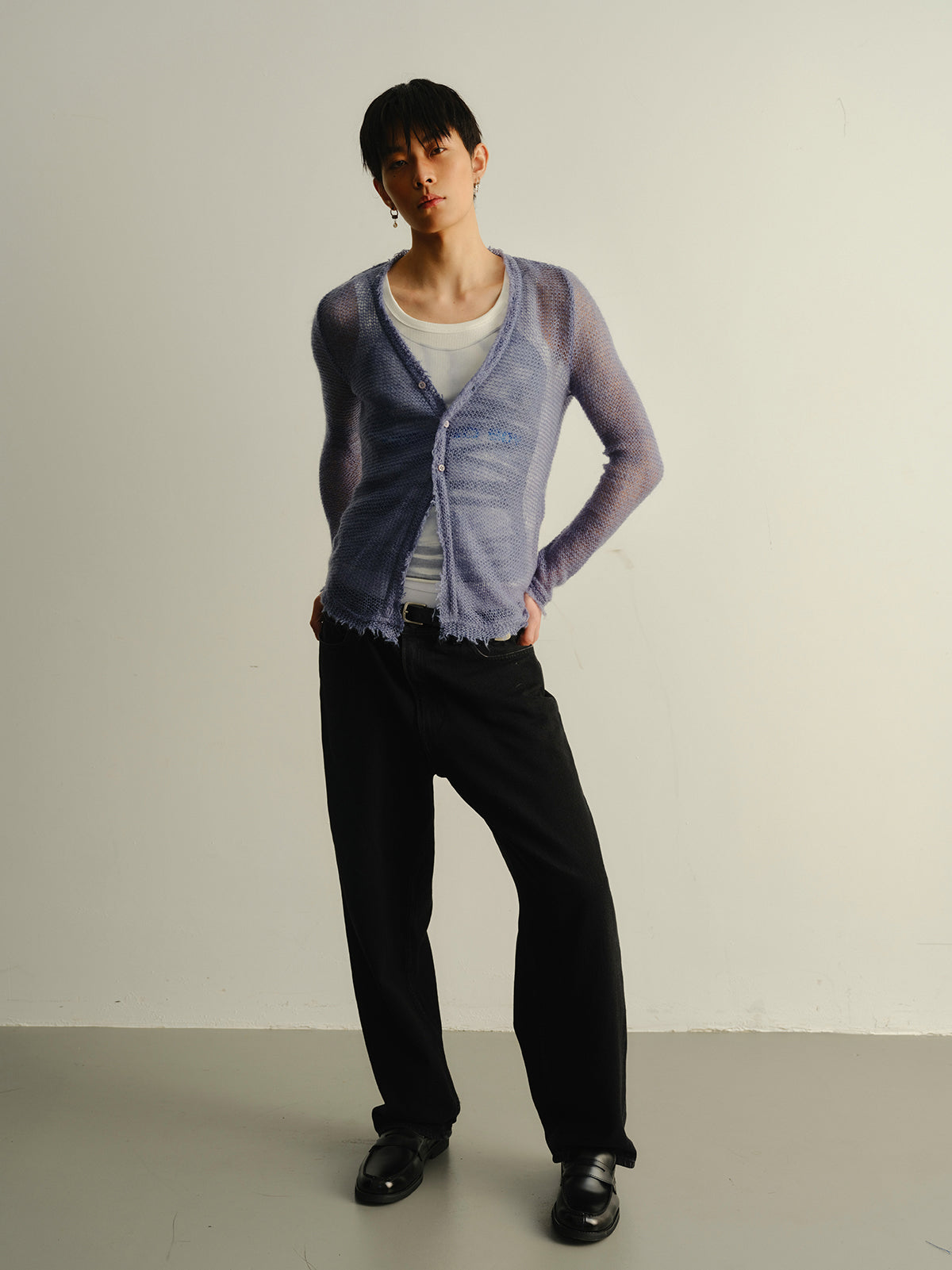 Hollow knit cardigan