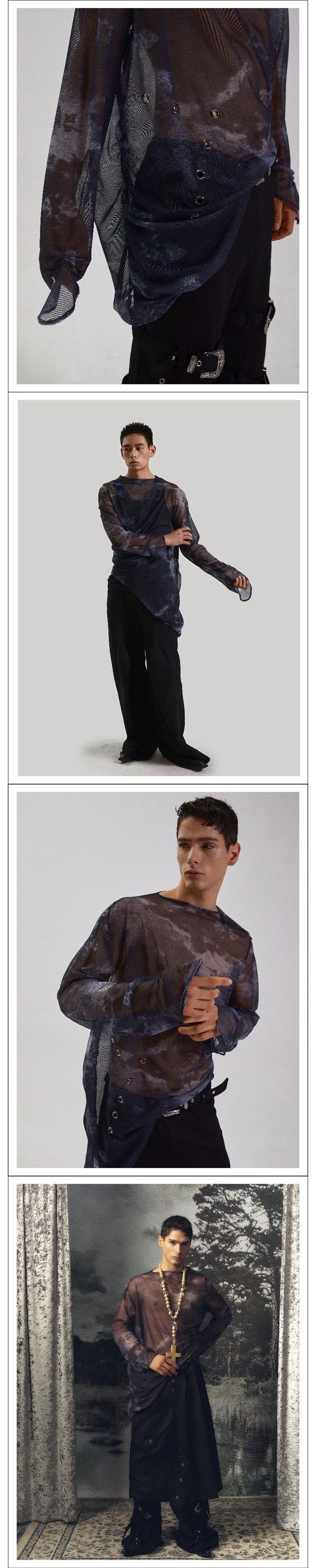 Long sleeved sheer sexy see through top