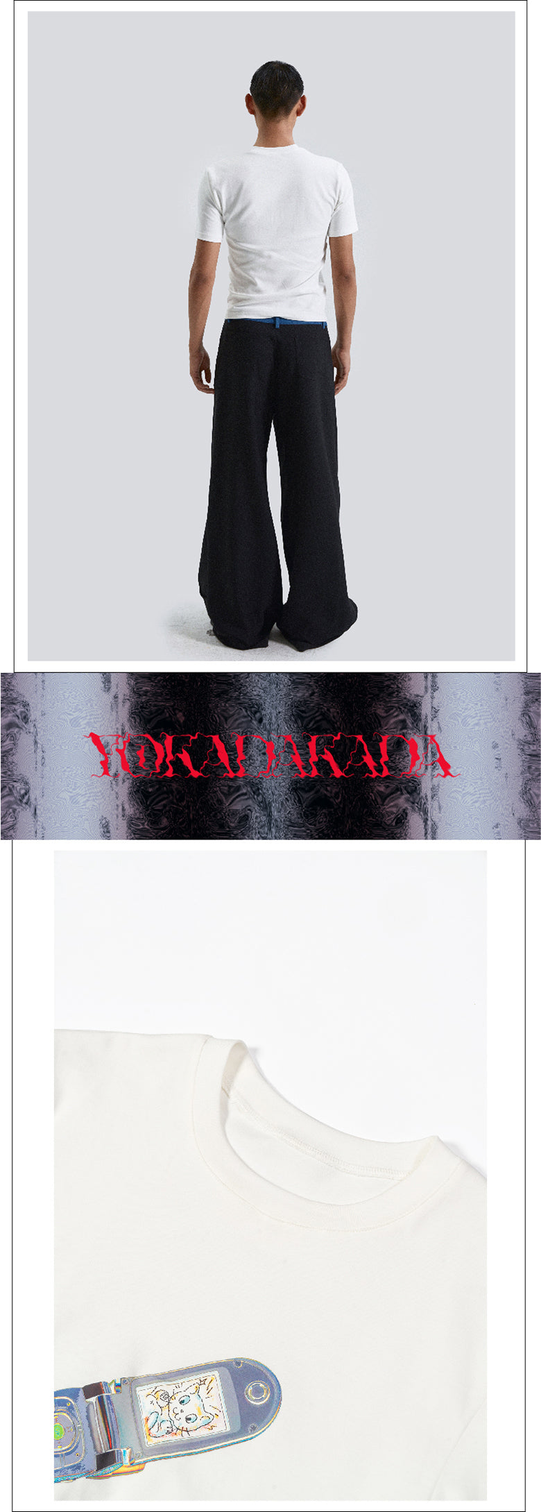 Y2k mobile phone printed tight fitting T-shirt