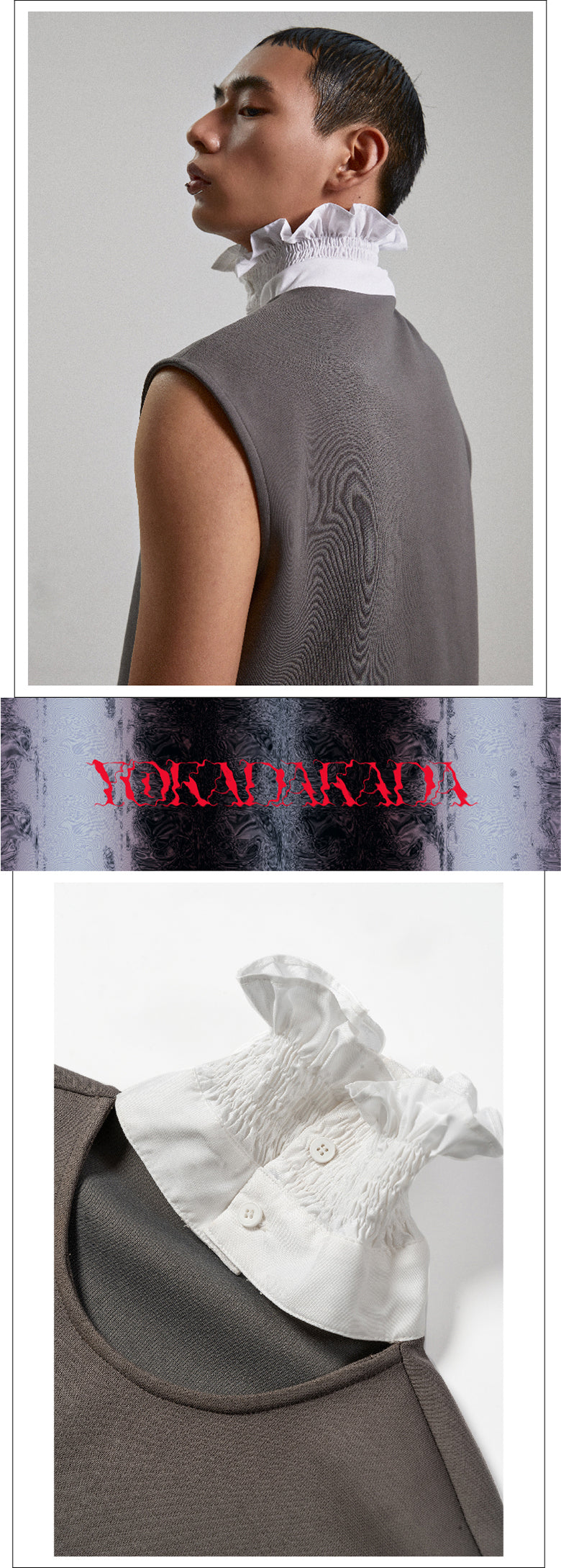 Palace White Shirt Collar Sleeveless T-shirt