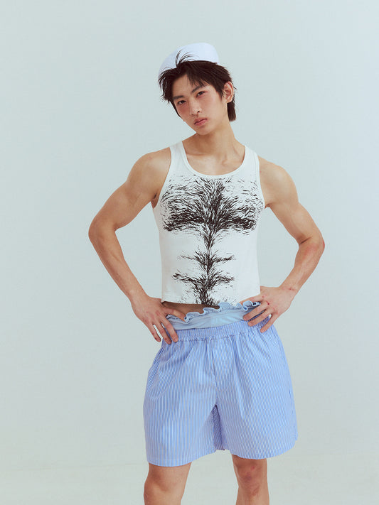 Funny short hairy I-back vest