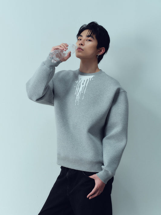 Milk leaked, printed silhouette hoodie