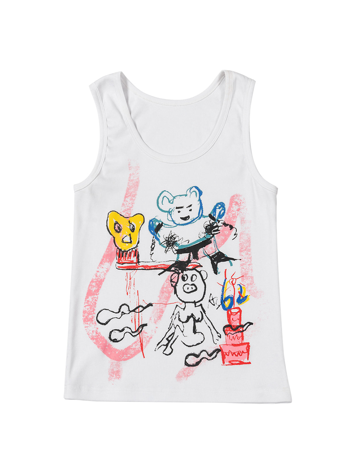 Small Animal Graffiti Short Stroke Tank Top