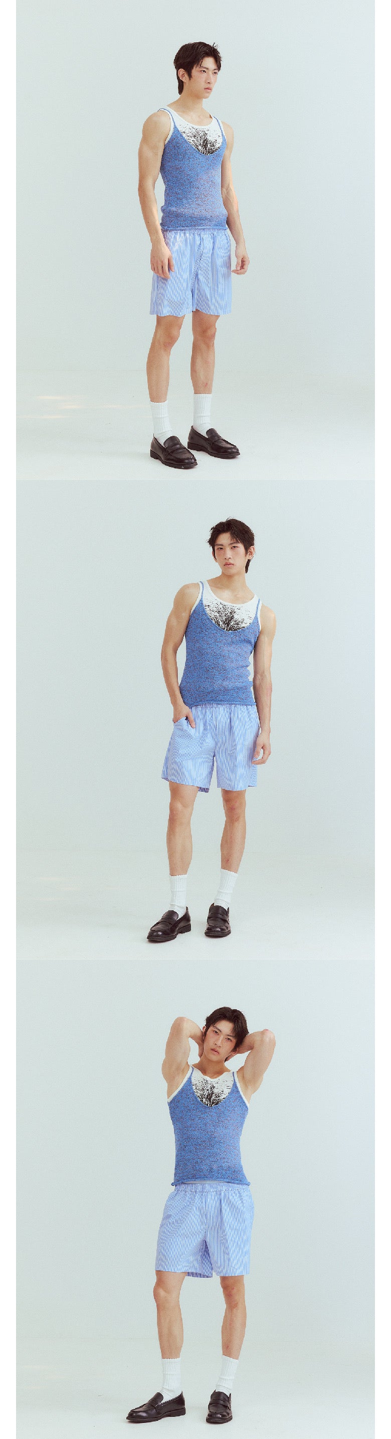 Funny short hairy I-back vest