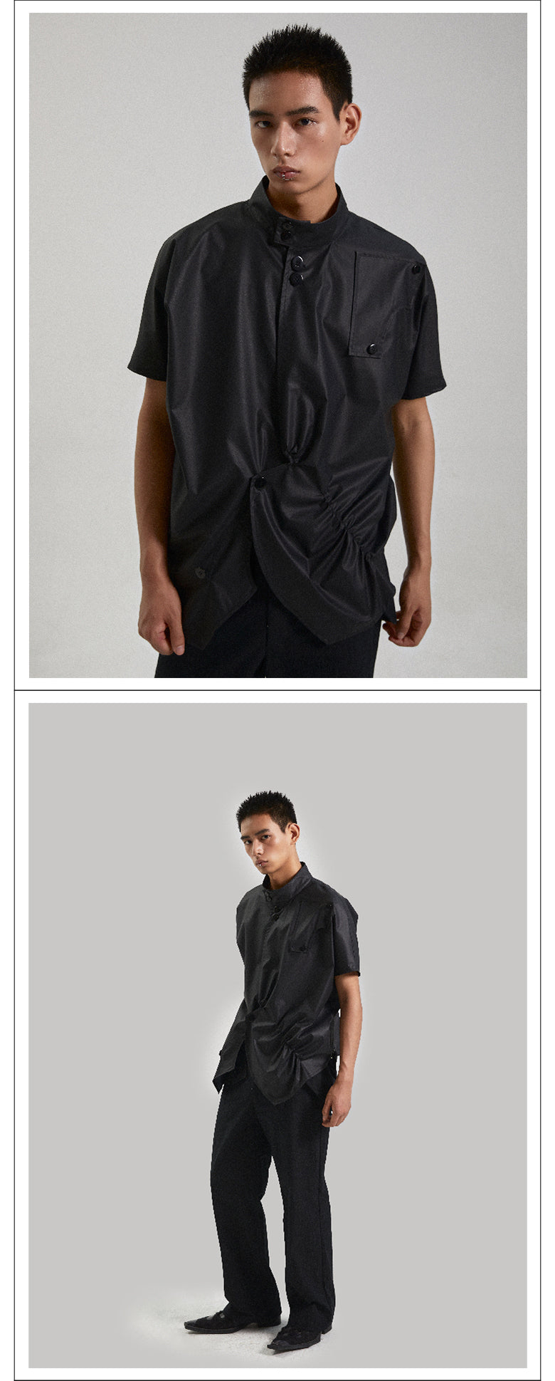 Black detachable apron pants