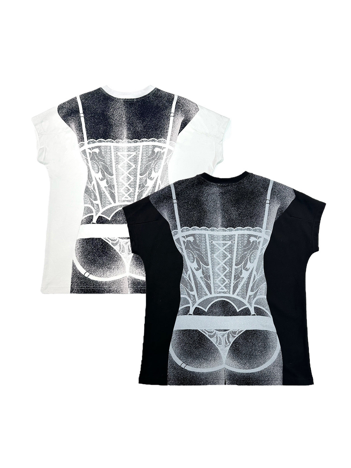 Loose T-shirt with back printing