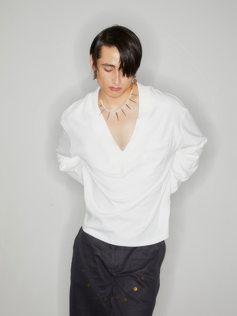 White low cut hoodie