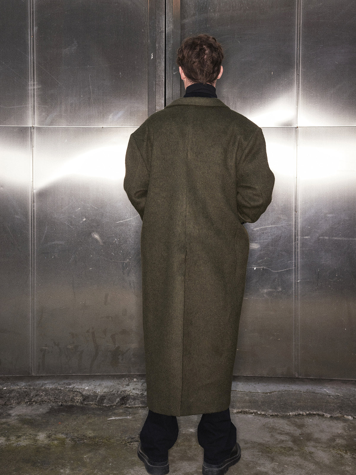 Wool wool oversized long jacket