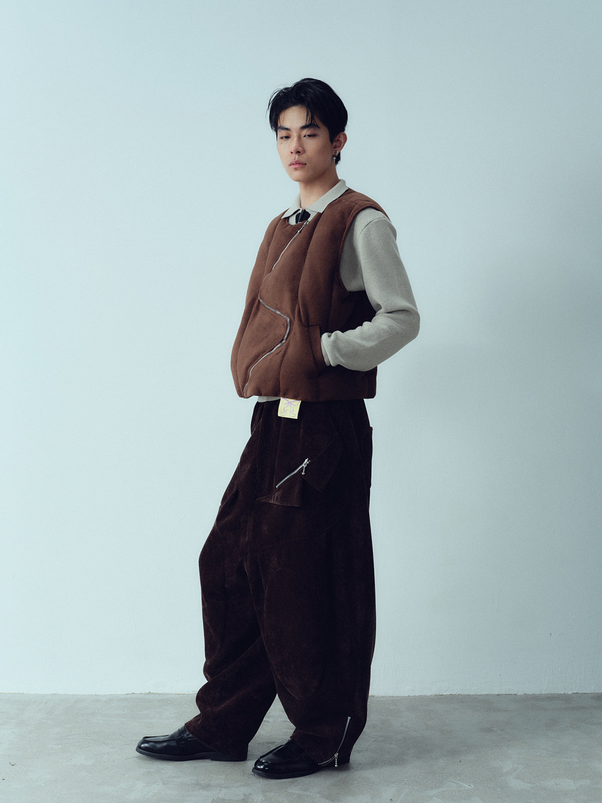 S-zippered cotton vest