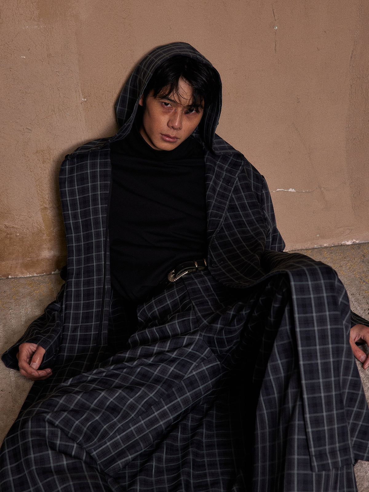 Deep green checkered long shirt