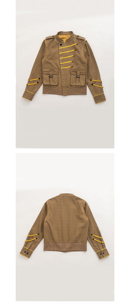 Khaki colored work clothes washed jacket