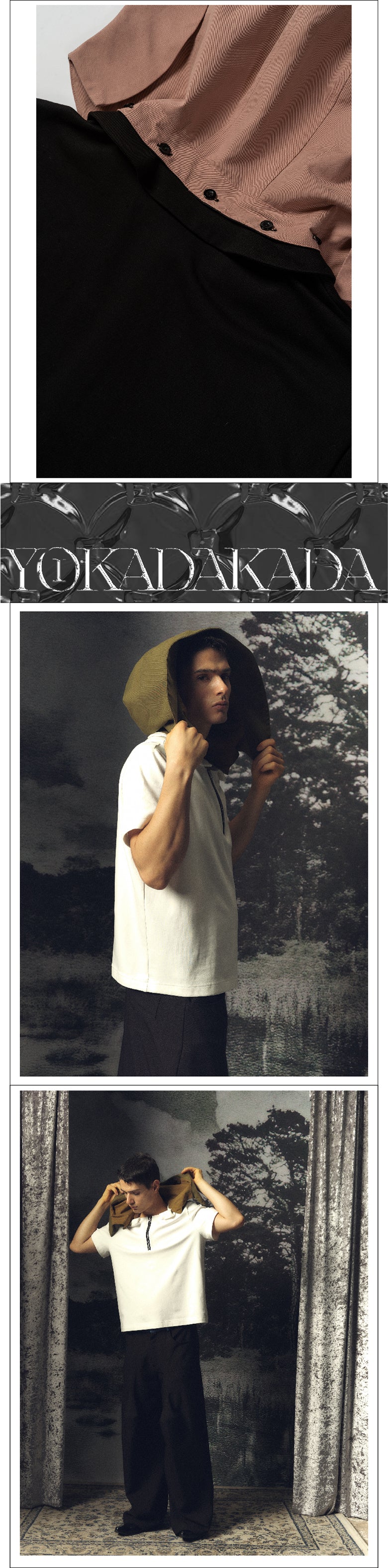 Two tone large hat detachable T-shirt