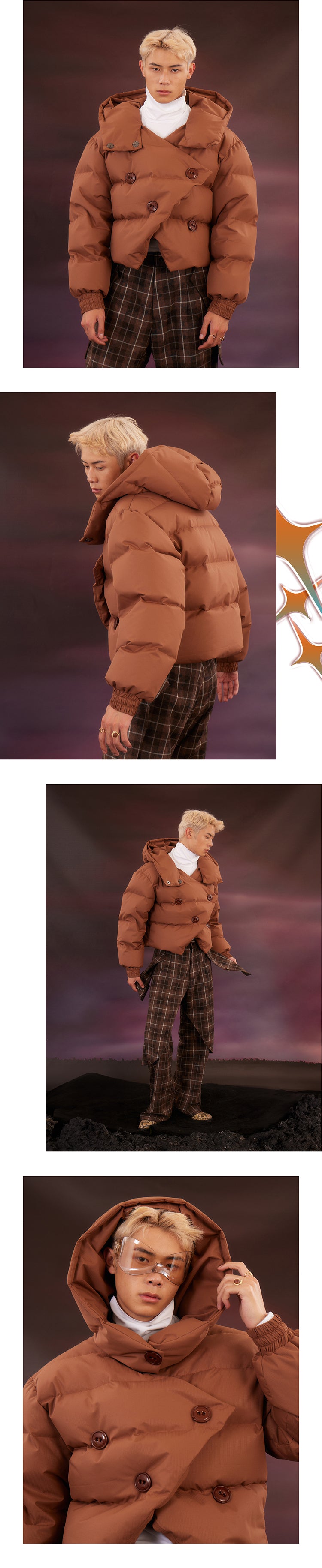 Brown Maillard Short Bread Down Coat