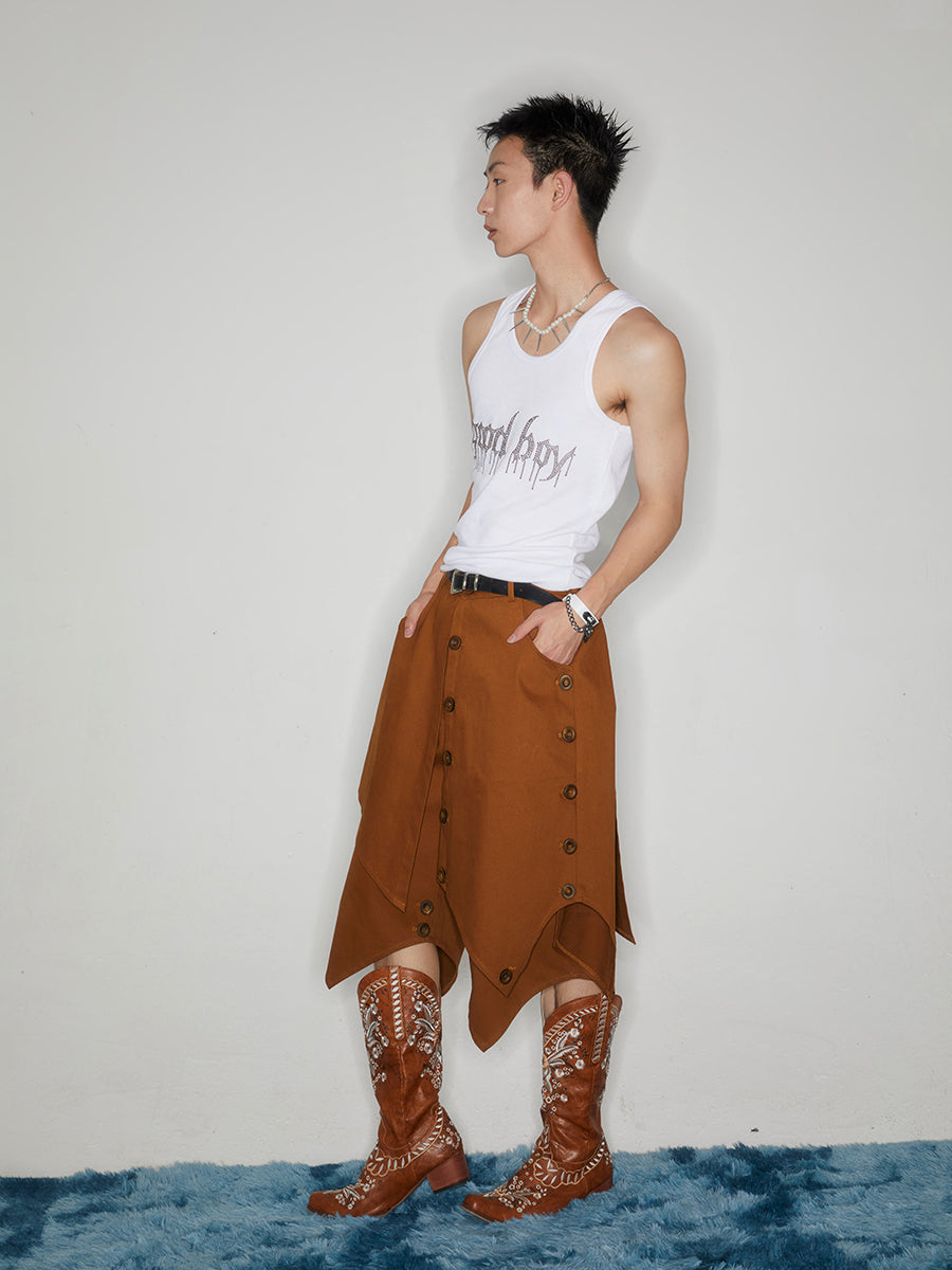 Multi layer button ronin pants