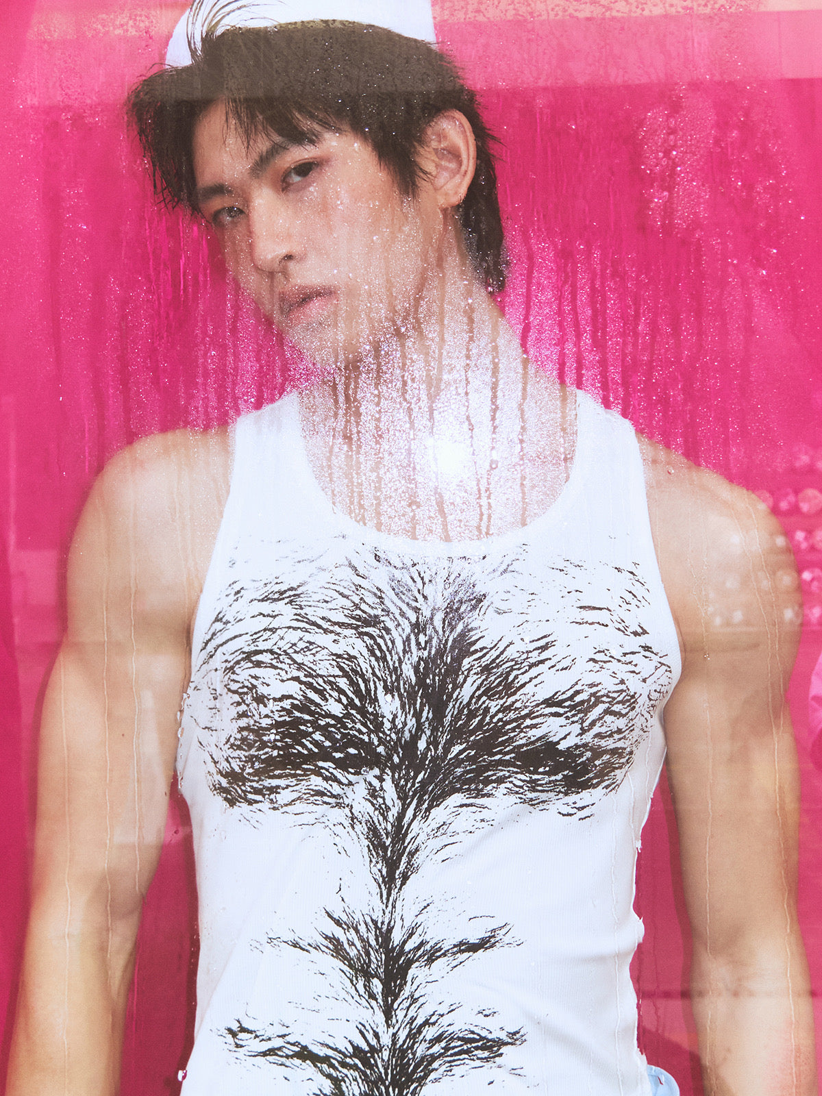 Funny short hairy I-back vest