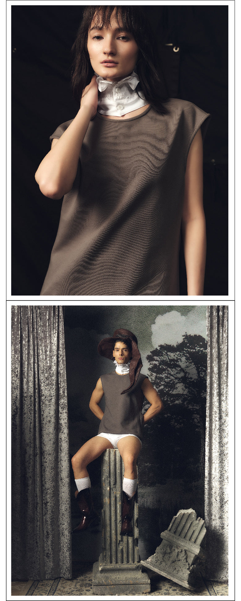 Palace White Shirt Collar Sleeveless T-shirt