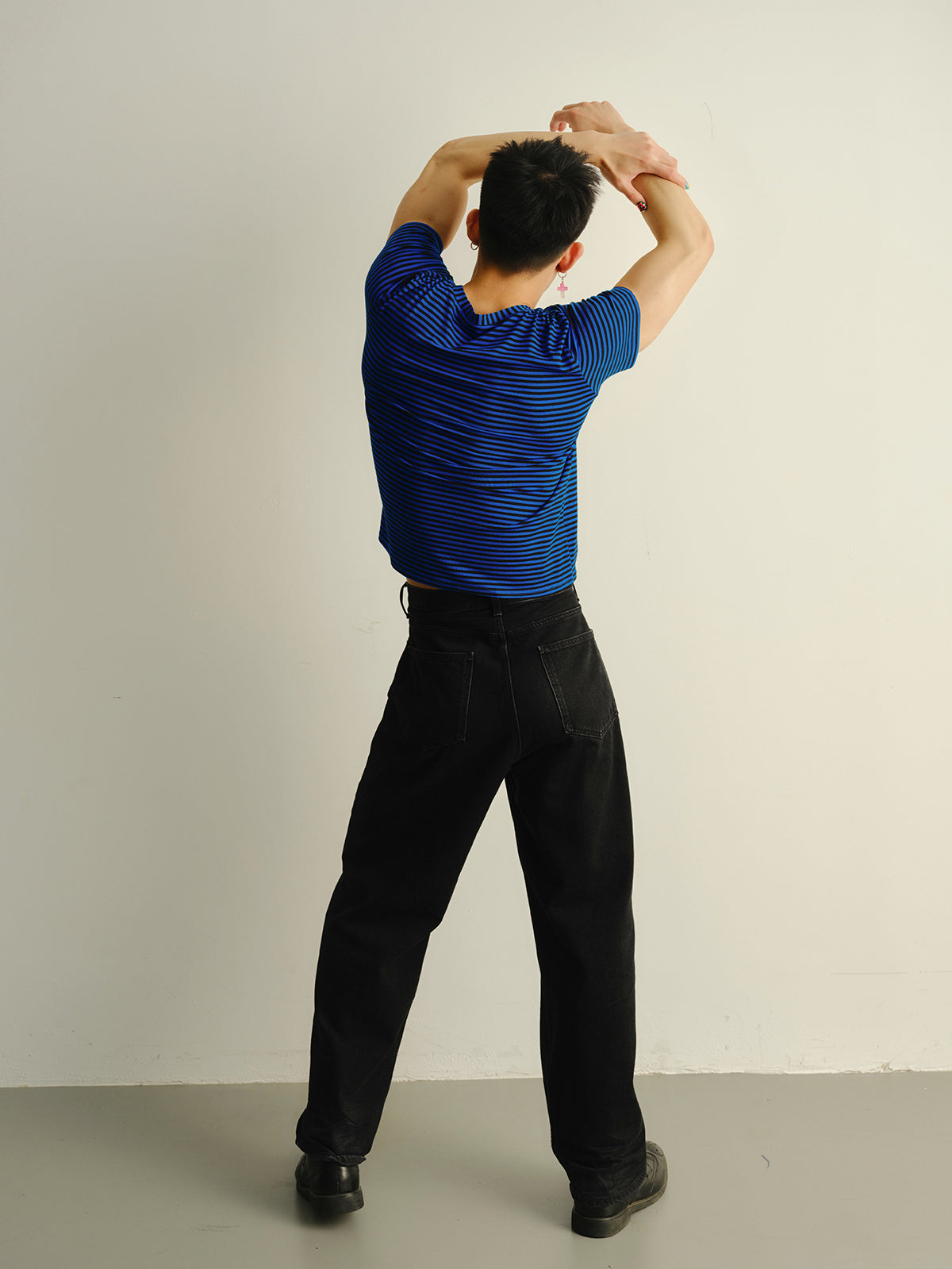 Blue striped natural T-shirt