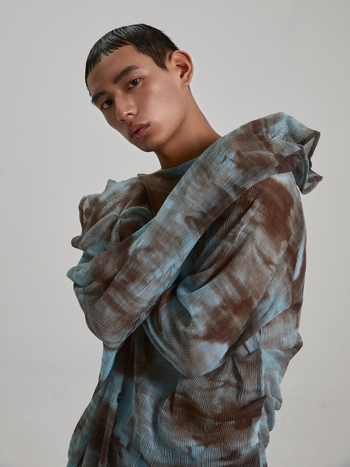 Long sleeved sheer sexy see through top